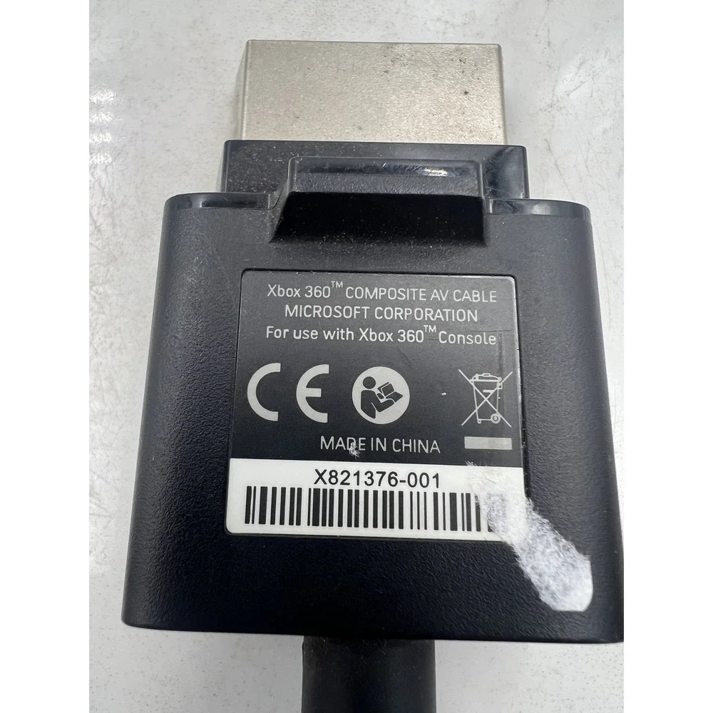 Microsoft Xbox 360 Composite AV Cable RCA Audio Video Adapter X821376-001 Black